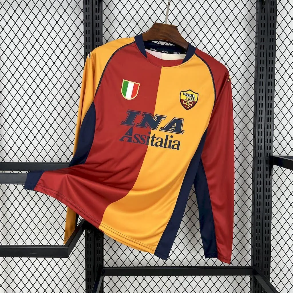 AS Roma 2001/02 Home Long Sleeve Retro Jersey, foto 1