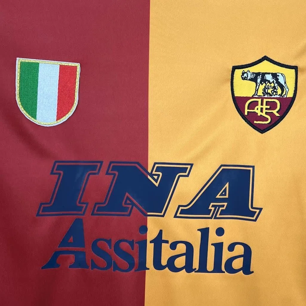 AS Roma 2001/02 Home Long Sleeve Retro Jersey, foto 6