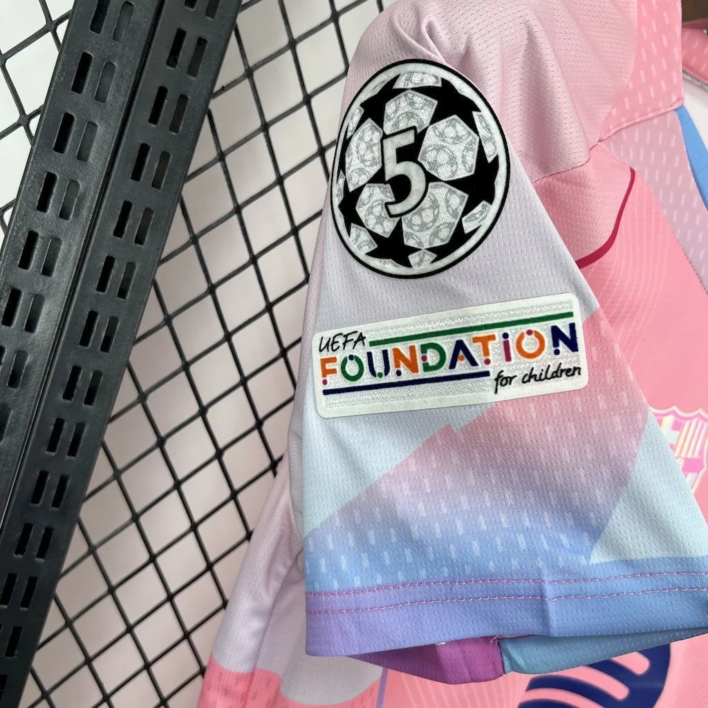Barcelona 2025/26 pink special edition Jersey (With Champions League), foto 4