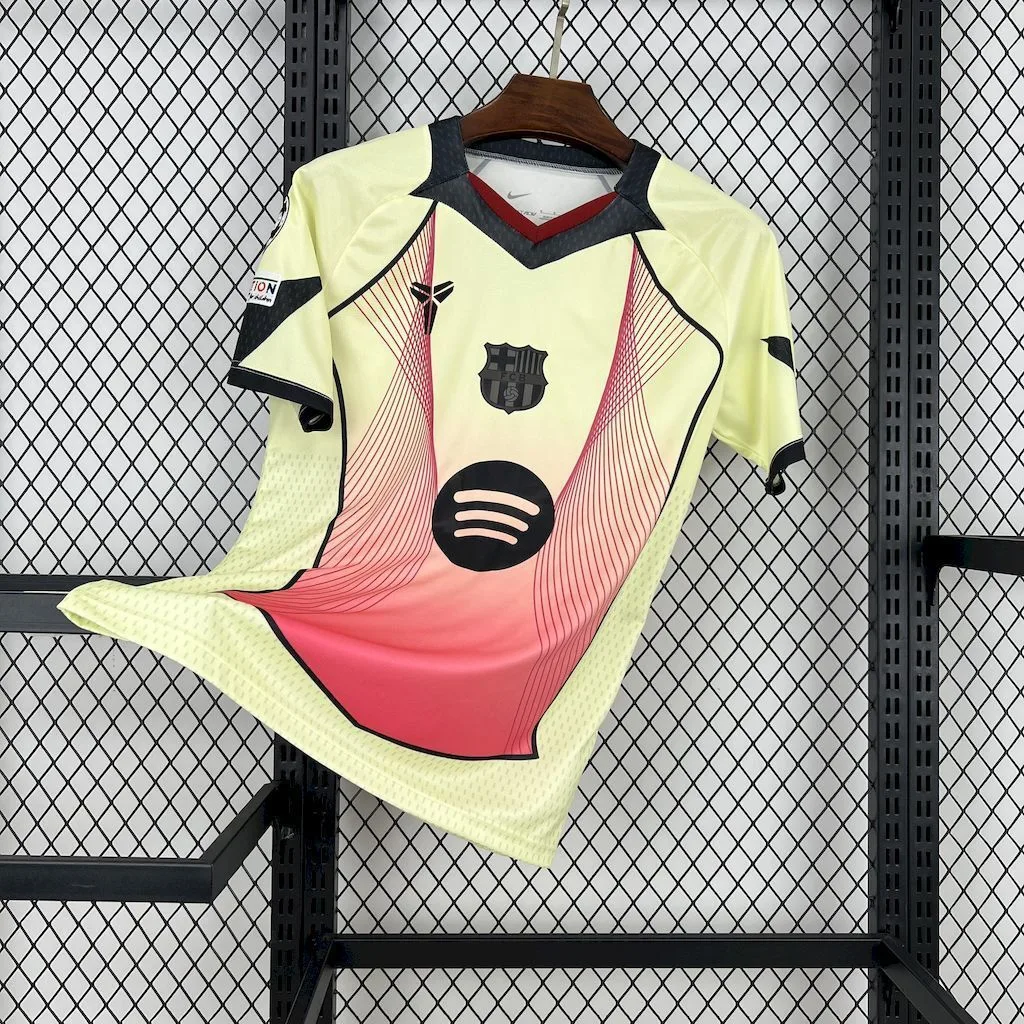 Barcelona 2025/26 yellow pink special edition Jersey (With Champions League)