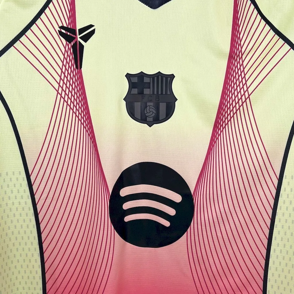 Barcelona 2025/26 yellow pink special edition Jersey (With Champions League), foto 4