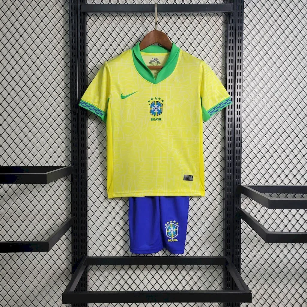 Brazil 2024/25 Home Kids Kit, foto 1
