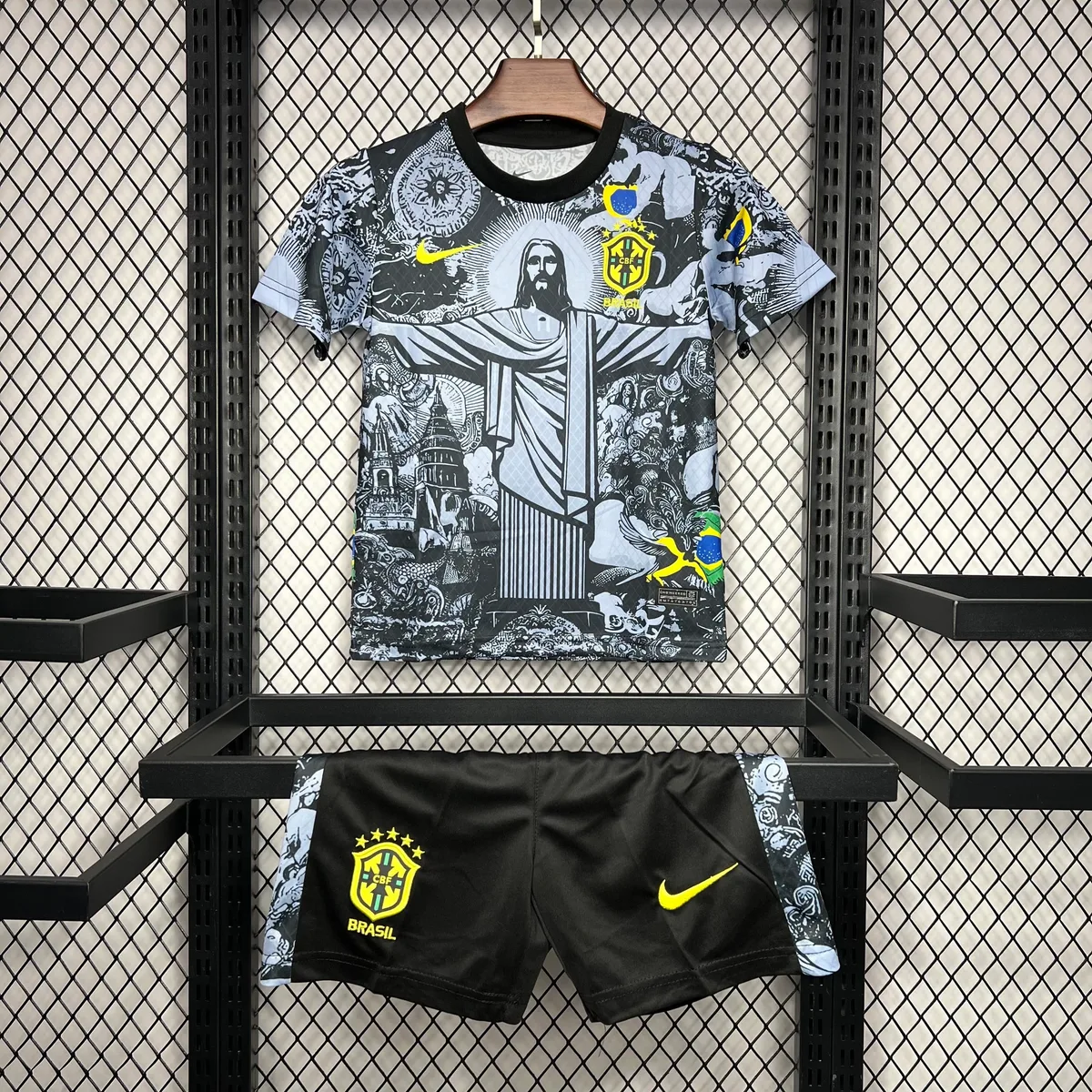 Brazil 2024/25 Special Edition Gray Kids Kit, foto 1