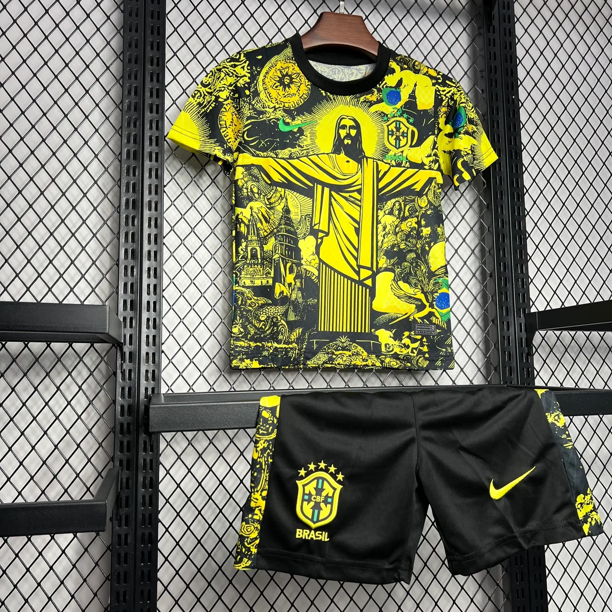 Brazil 2024/25 Special Edition Yellow Kids Kit, foto 5