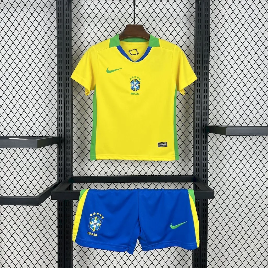 Brazil 2025/26 Home Kids Kit, foto 1