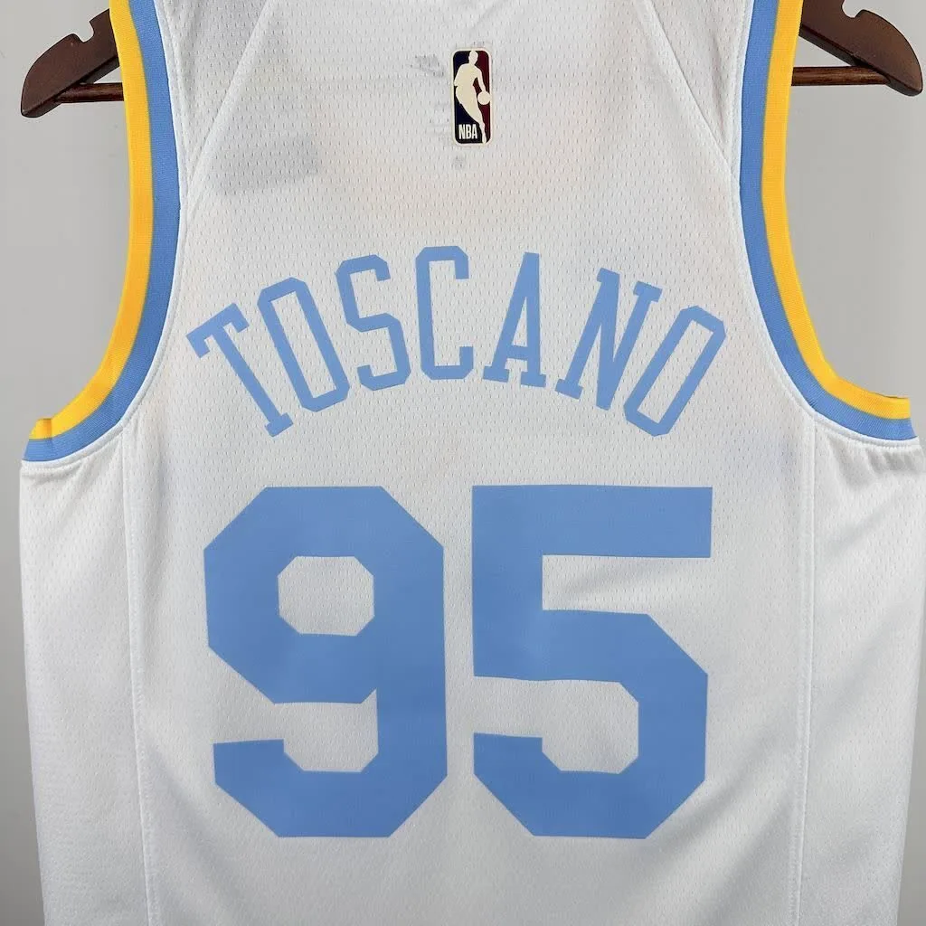 Los Angeles Lakers 2023/24 TOSCANO#95 Retro Jersey, foto 4