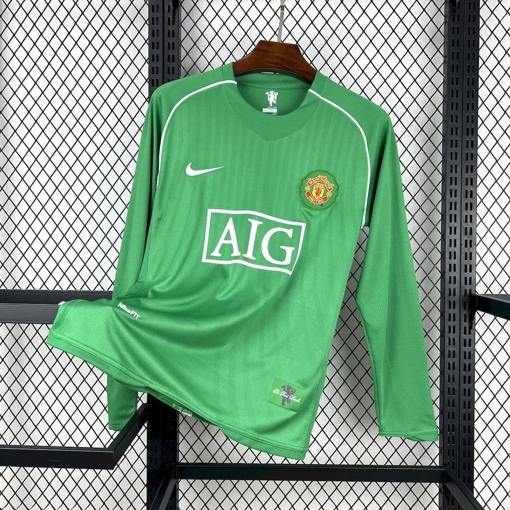 Manchester United 2007/08 Green Goalkeeper Long Sleeves Retro Jersey, foto 1