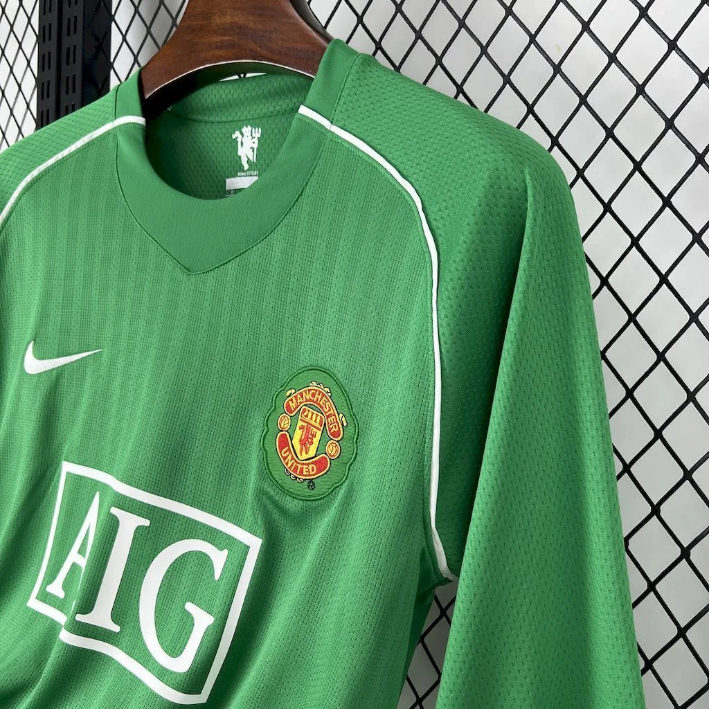Manchester United 2007/08 Green Goalkeeper Long Sleeves Retro Jersey, foto 6