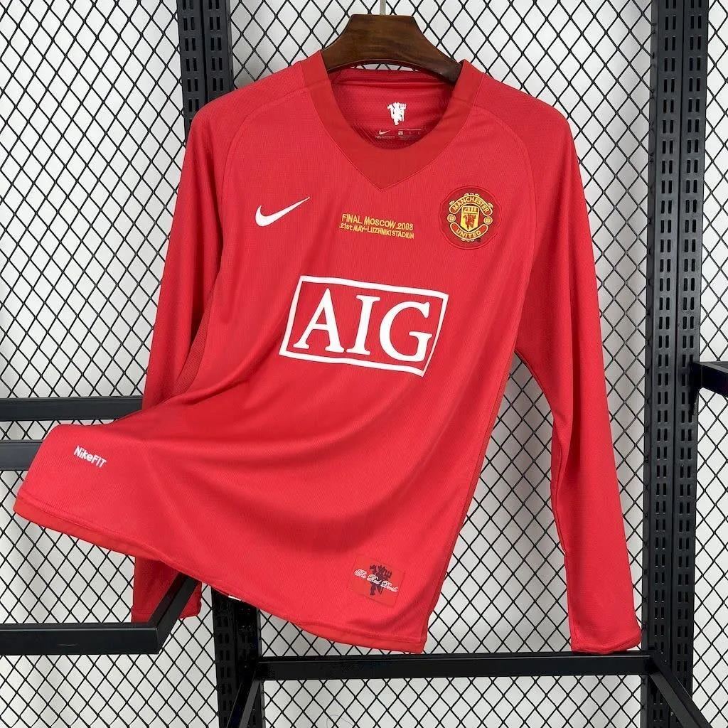 Manchester United 2007/08 Home Long Sleeves Retro Jersey, foto 1