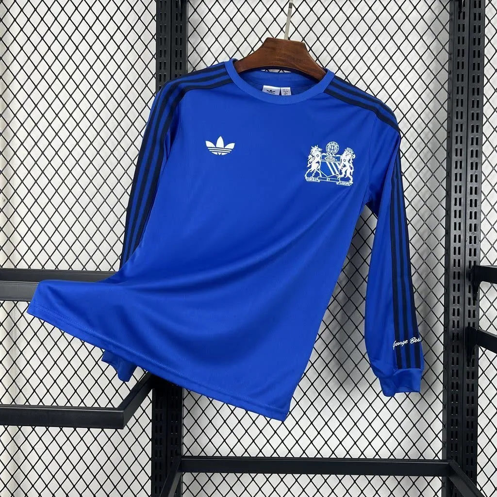 Manchester United 2024/25 Joint Edition Blue Long Sleeves Retro Jersey, foto 1