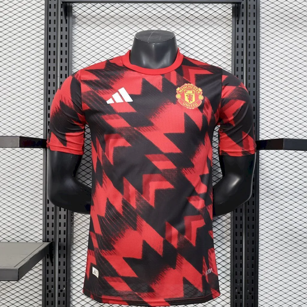 Manchester United 2025/26 Pre-match training red and black Jersey Player Version, foto 1