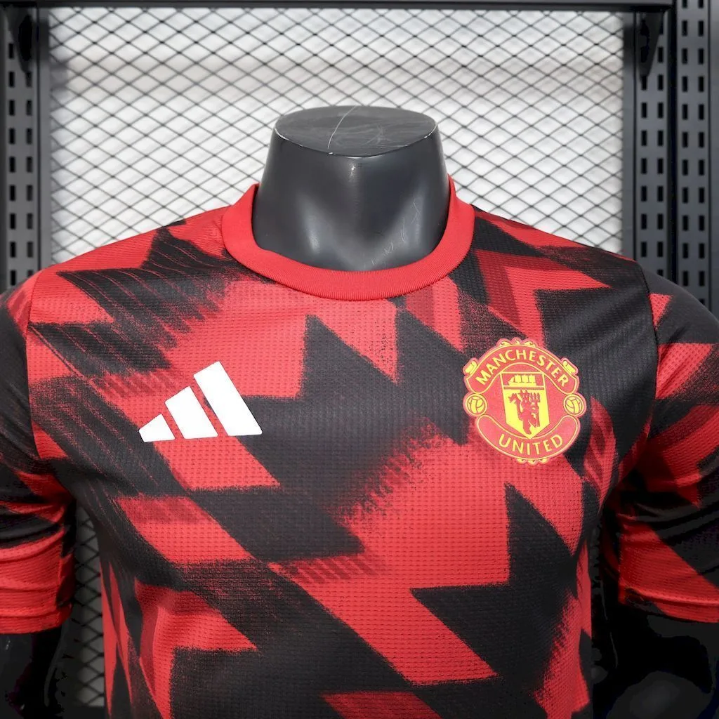 Manchester United 2025/26 Pre-match training red and black Jersey Player Version, foto 4