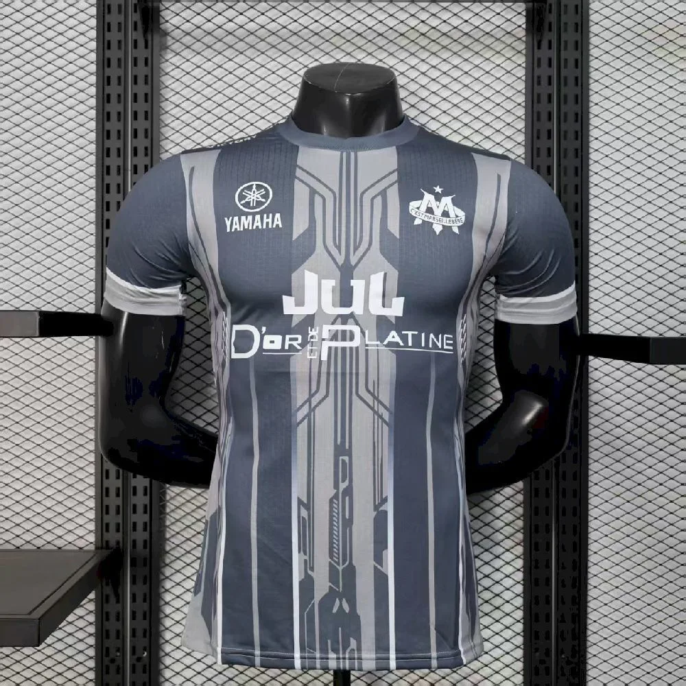 Men’s Olympique Marseille 2025/26 Grey Jersey Player Version, foto 1