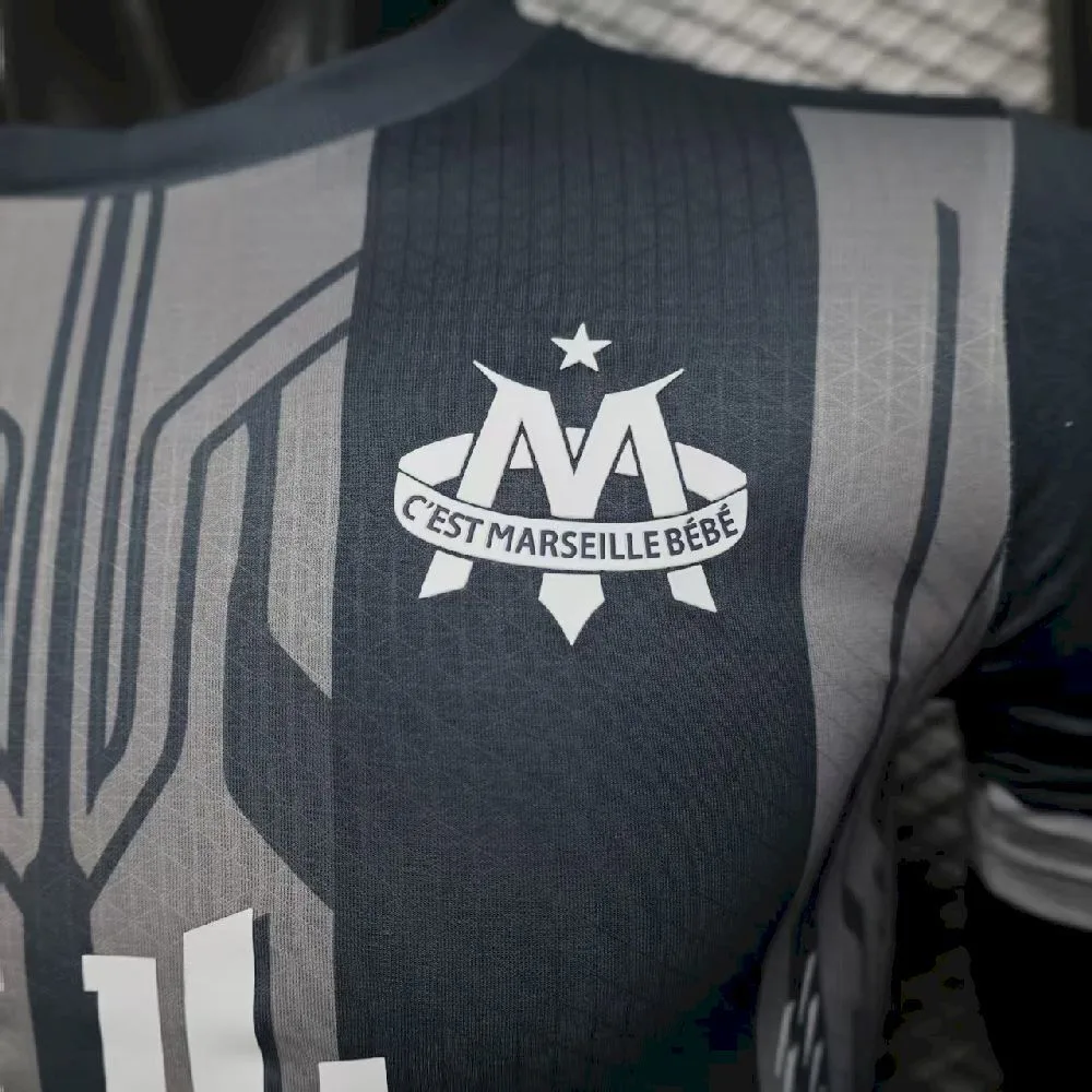 Men’s Olympique Marseille 2025/26 Grey Jersey Player Version, foto 4