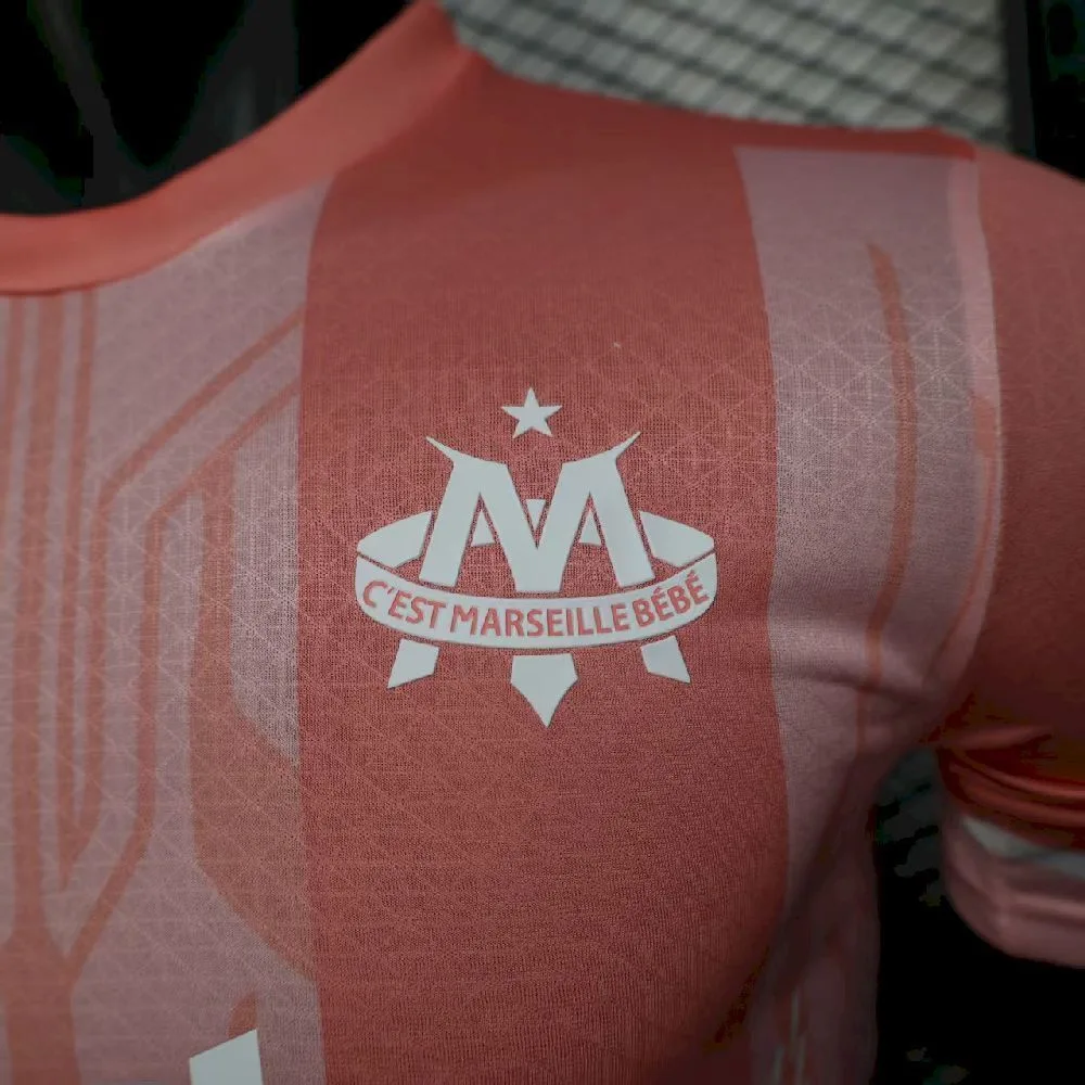 Men’s Olympique Marseille 2025/26 Pink Jersey Player Version, foto 5