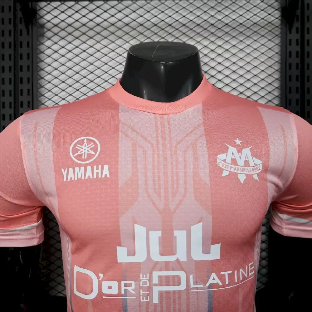 Men’s Olympique Marseille 2025/26 Pink Jersey Player Version, foto 6