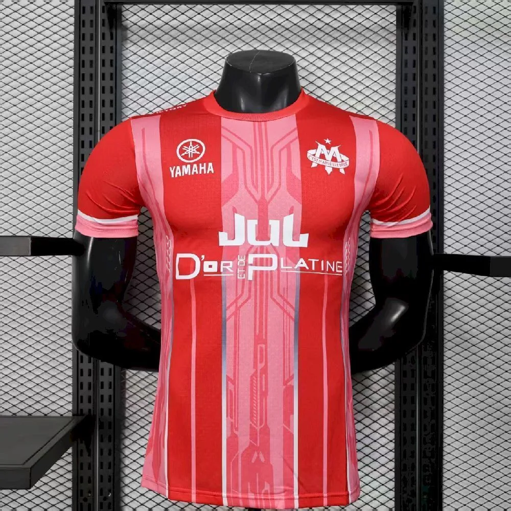 Men’s Olympique Marseille 2025/26 Red Jersey Player Version, foto 1