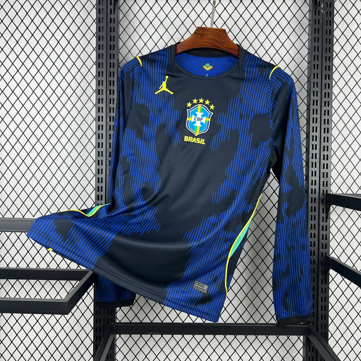 Mens Brazil 2026 World Cup Away Long Sleeve Jersey, foto 1