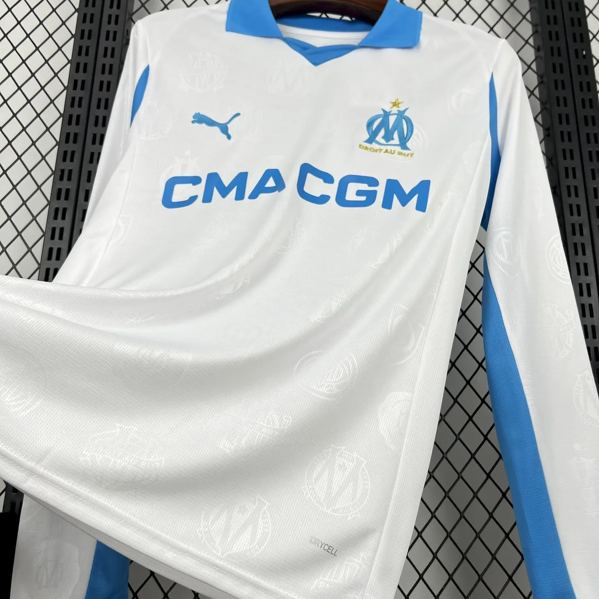 Mens Olympique Marseille 2025/26 Home Long Sleeve Jersey, foto 3