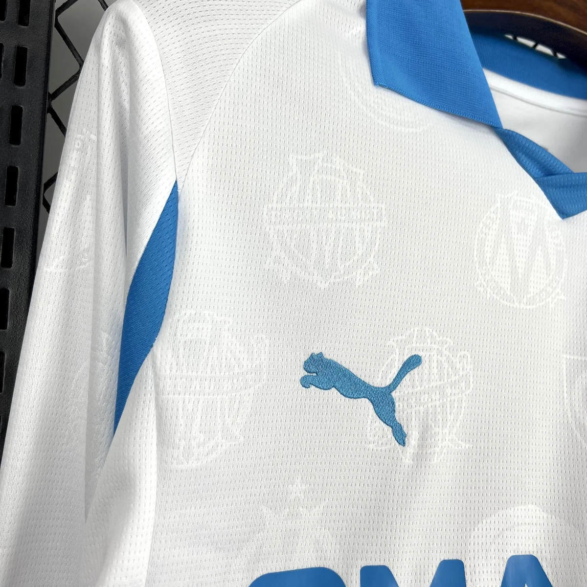 Mens Olympique Marseille 2025/26 Home Long Sleeve Jersey, foto 6
