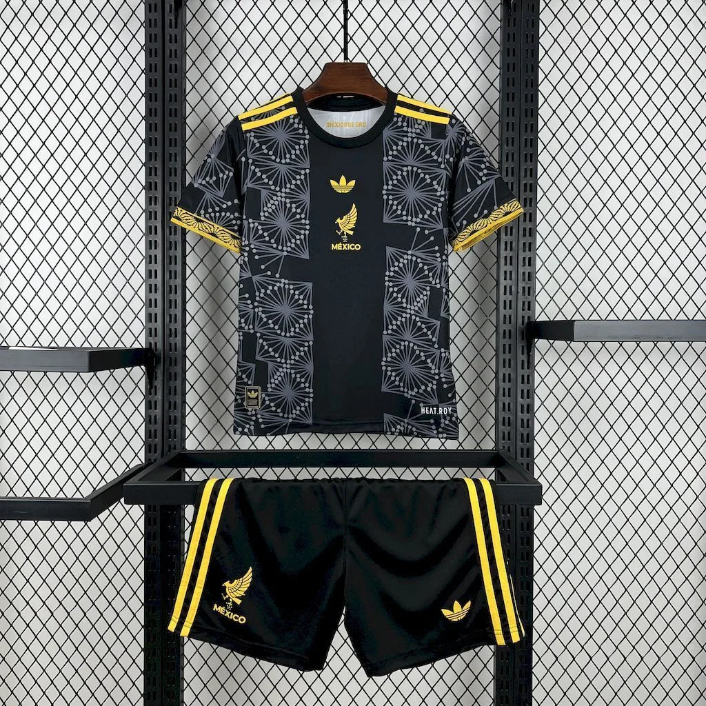 Mexico 2025/26 Gold- Black Kids Kit, foto 1