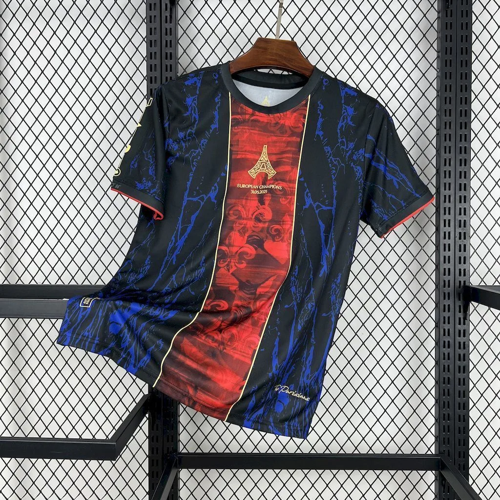 Paris Saint-Germain 2025/26 (CAMPEONES DE EUROPA) Red and blue Jersey, foto 1