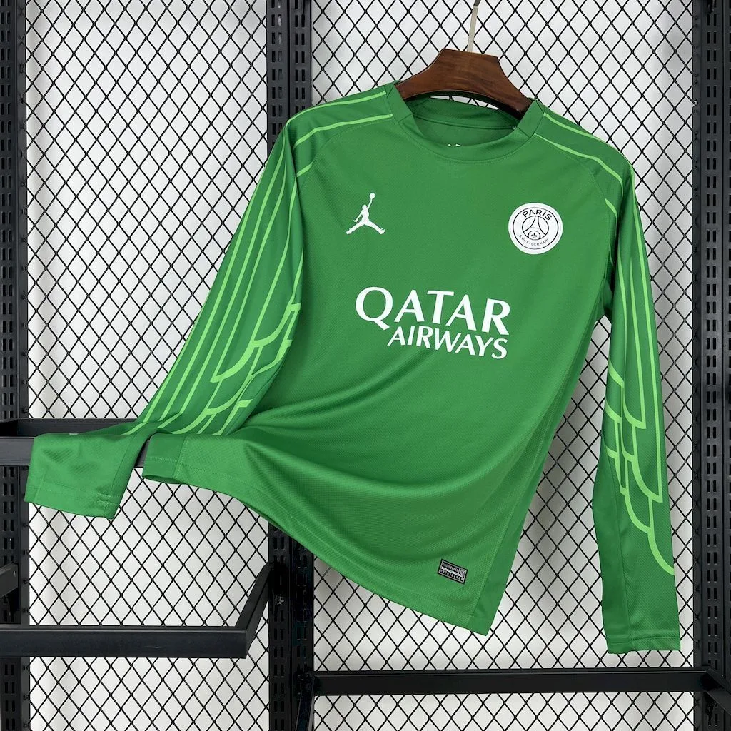 Paris Saint-Germain 2025/26 Green goalkeeper Long Sleeves Jersey, foto 1