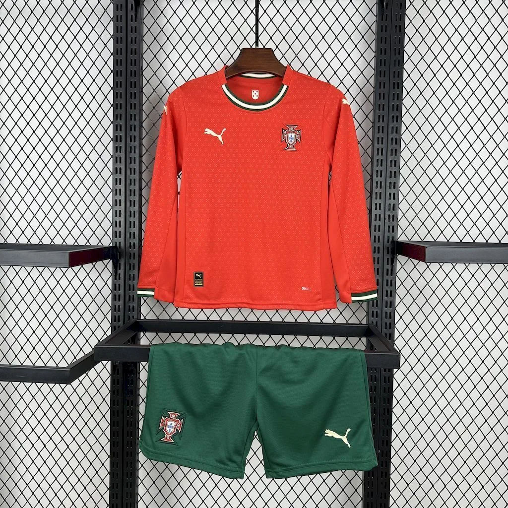 Portugal 2025/26 Home Long Sleeves Kids Kit, foto 1