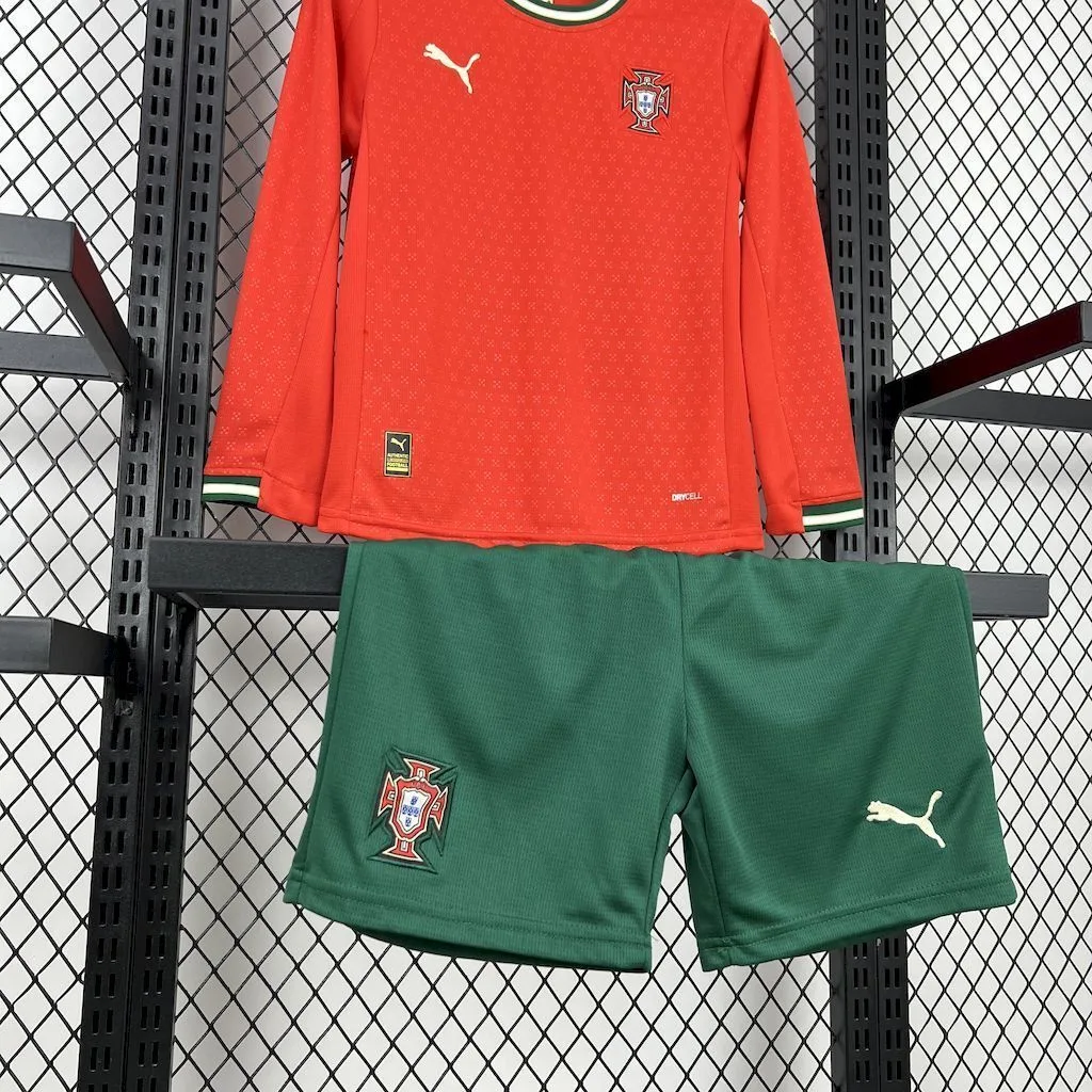 Portugal 2025/26 Home Long Sleeves Kids Kit, foto 3