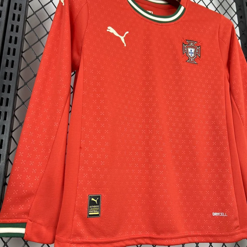 Portugal 2025/26 Home Long Sleeves Kids Kit, foto 4