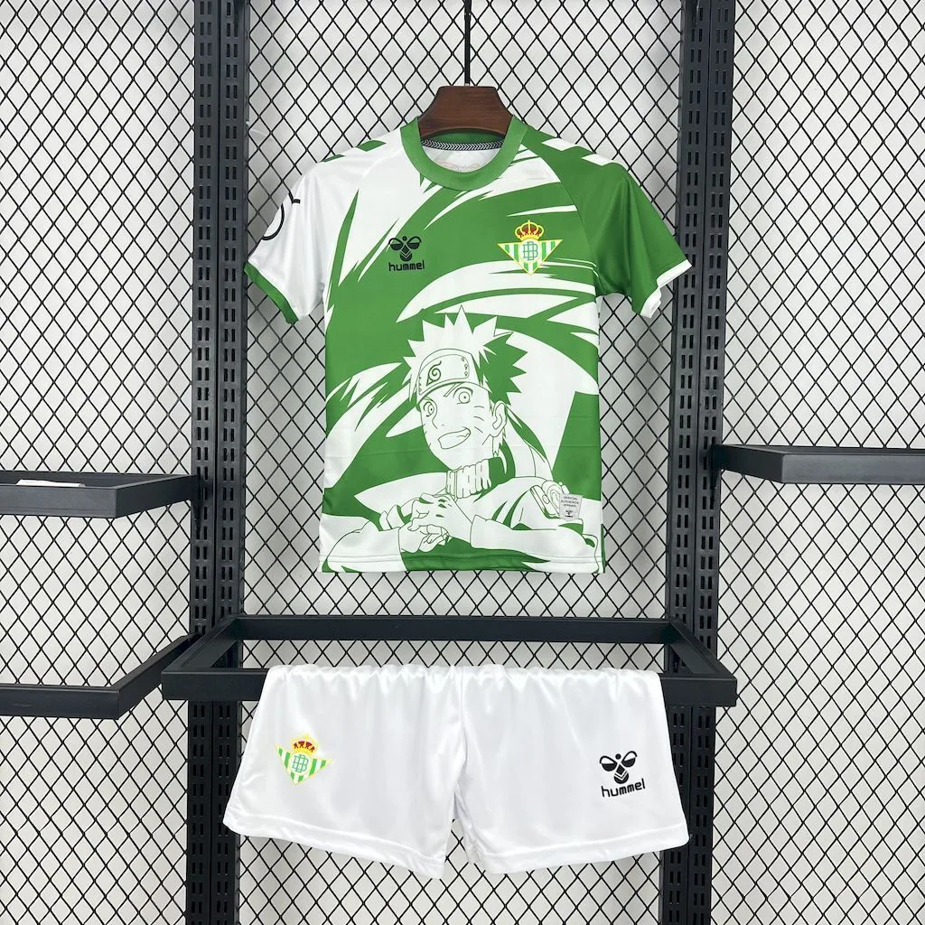 Real Betis 2025/26 Hummel x Limited-edition Naruto Kids Kit, foto 1