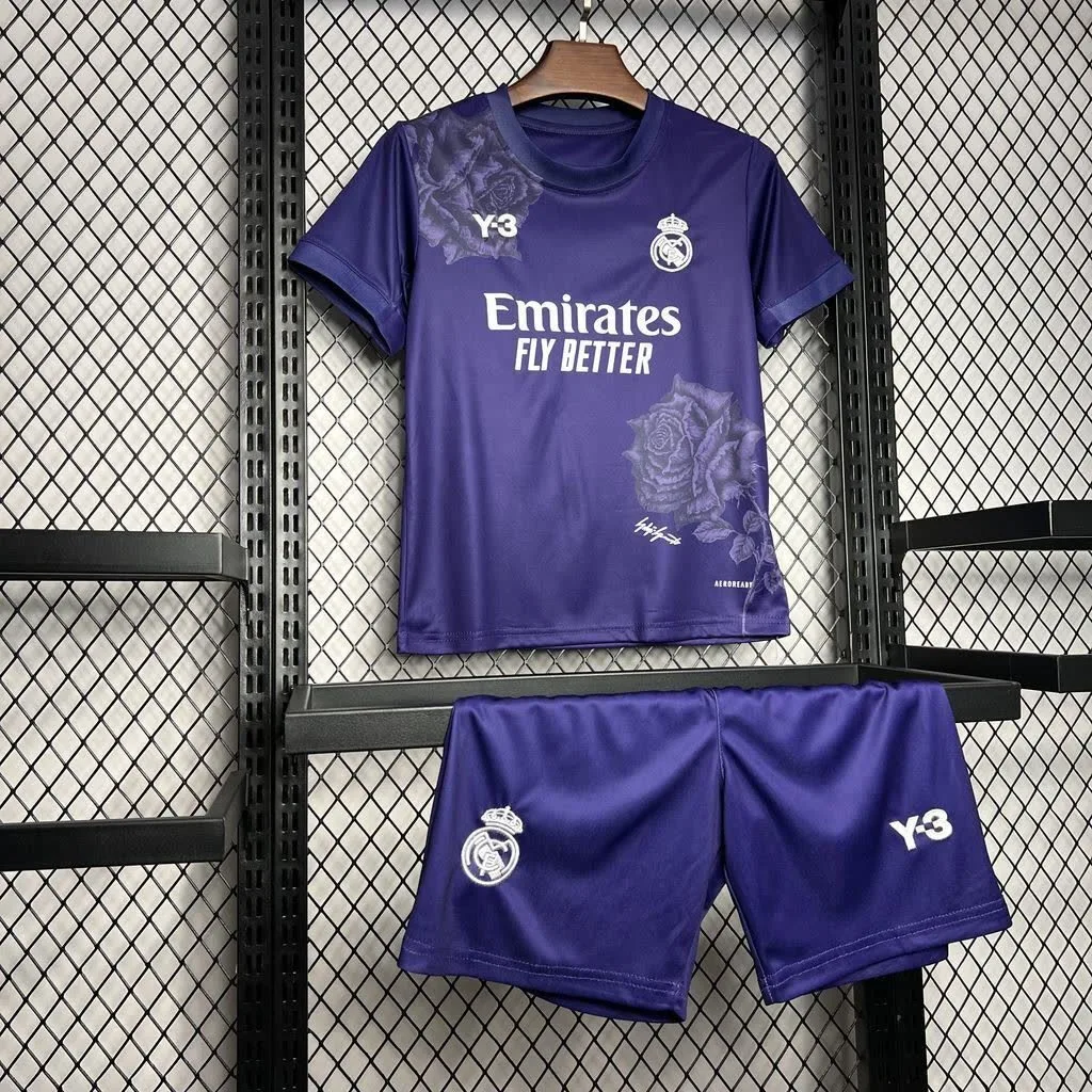 Real Madrid 2024/25 Y3 Rose Special Edition Purple Kids Kit, foto 4