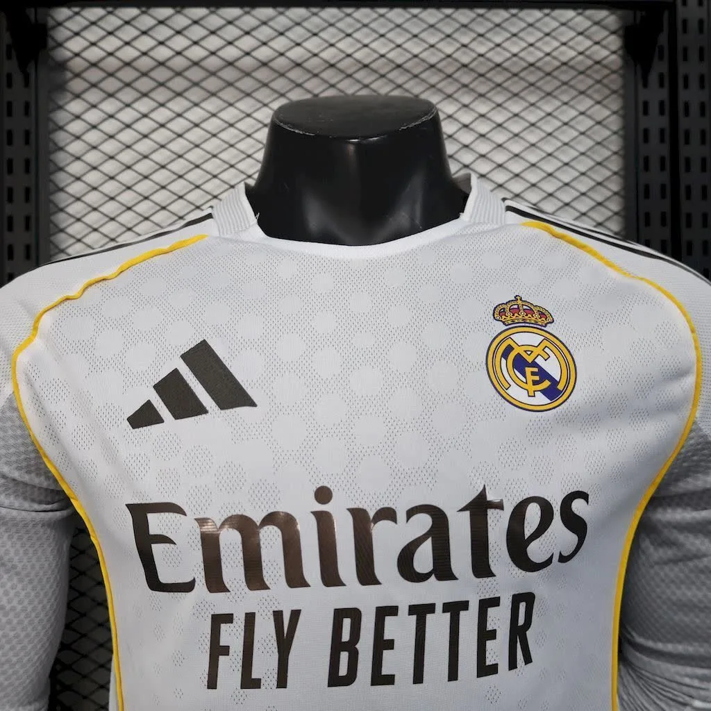 Real Madrid 2025/26 Home Long Sleeves Jersey Player Version, foto 5