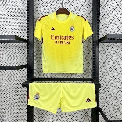 Real Madrid 2025/26 Yellow Goalkeeper Kids Kit, foto 1