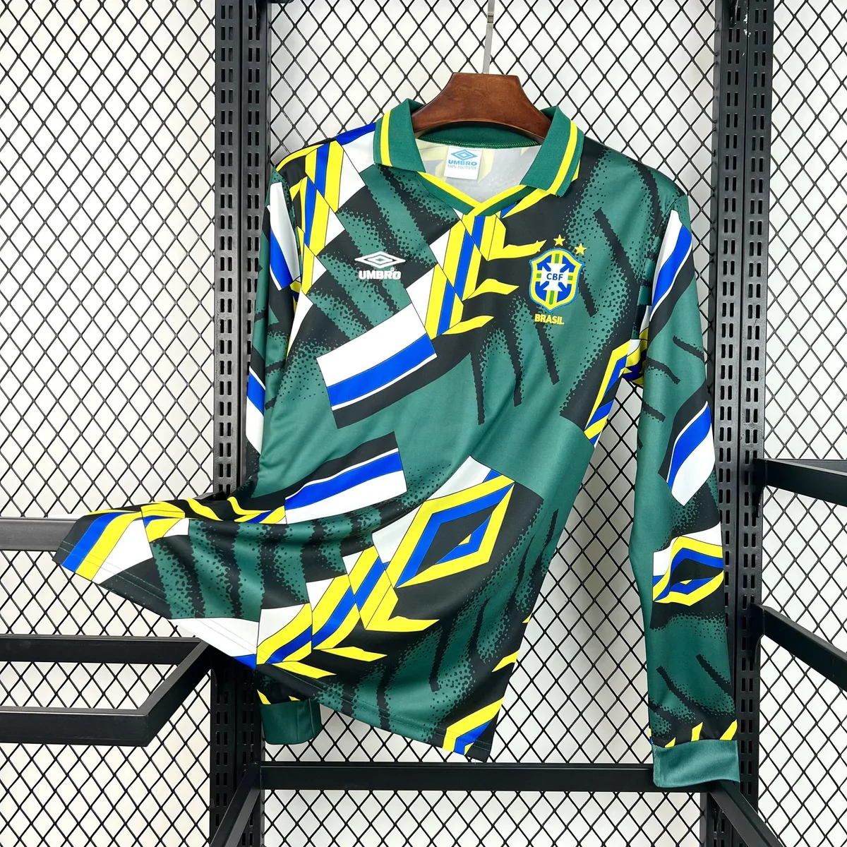Retro Brazil 1994 Goalkeeper Long Sleeve Jersey, foto 1