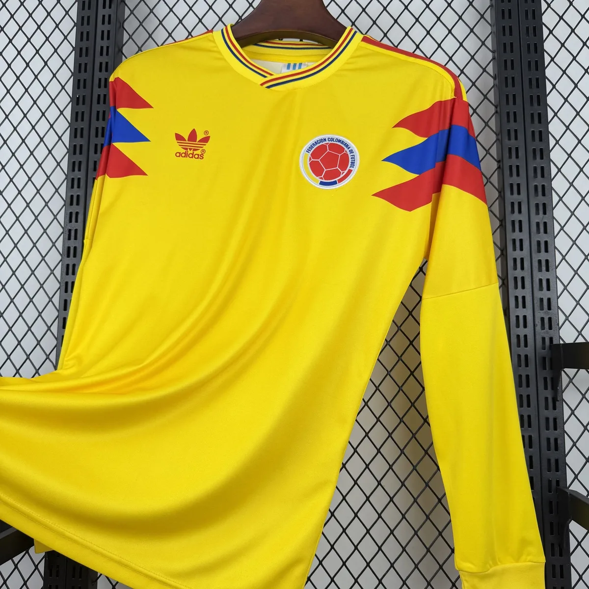 Retro Colombia 1990 Home Long Sleeve Jersey, foto 3