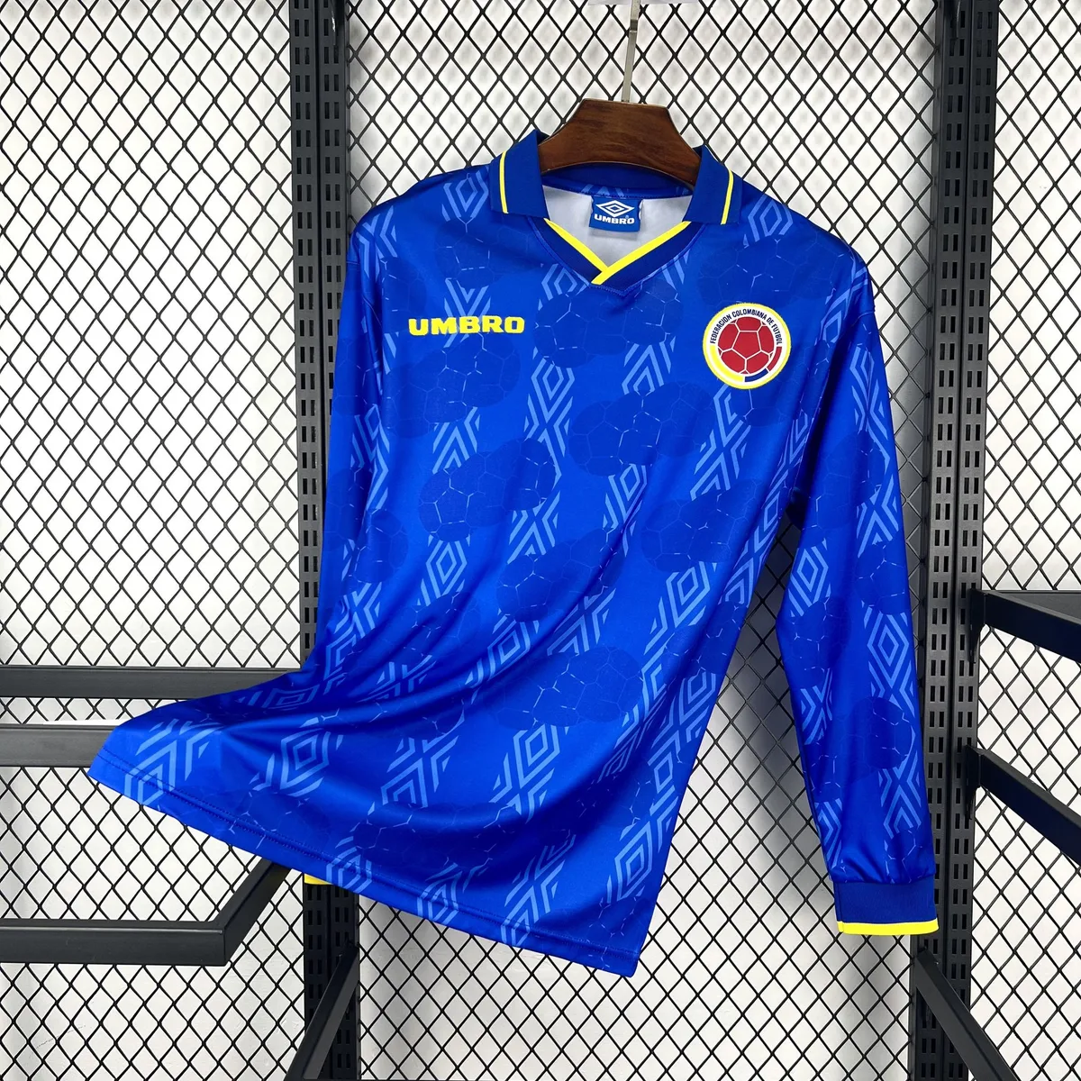 Retro Colombia 1994 Away Long sleeves Jersey, foto 1