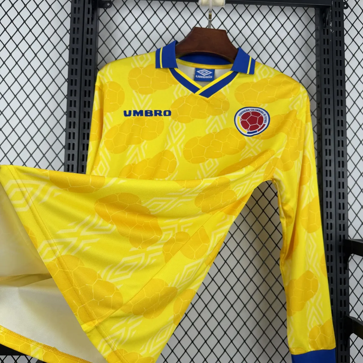Retro Colombia 1994 Home Long Sleeve Jersey, foto 3