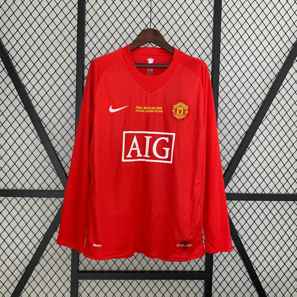 Retro long sleeve Manchester United 2007/08 Champions League version home, foto 6