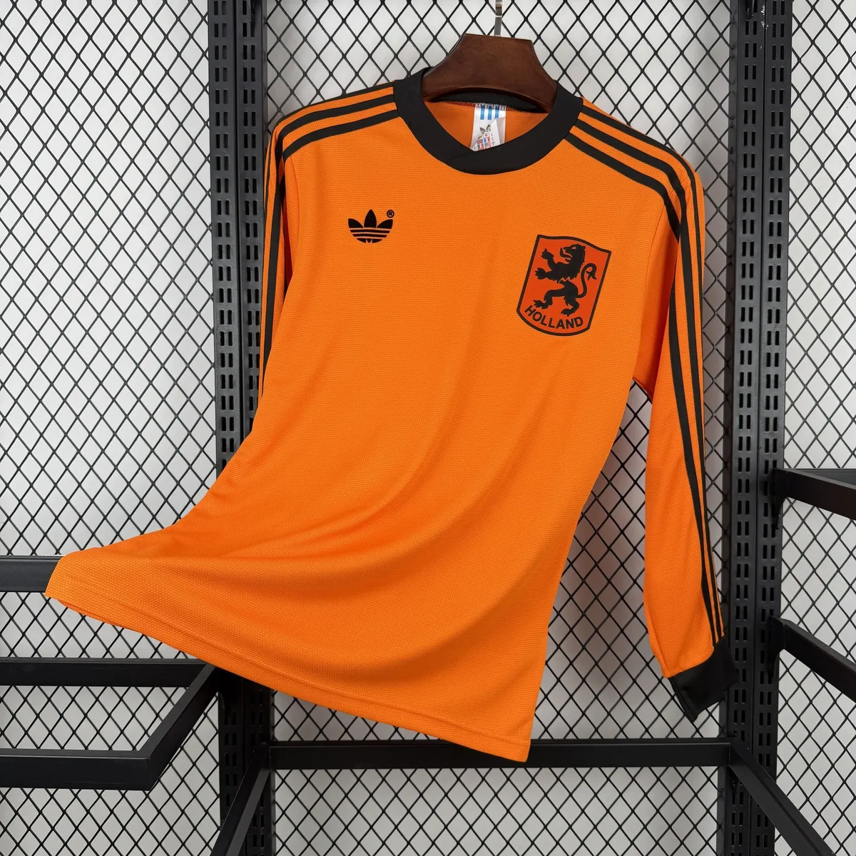 Retro Netherlands 1980 Home Long Sleeve Jersey, foto 1