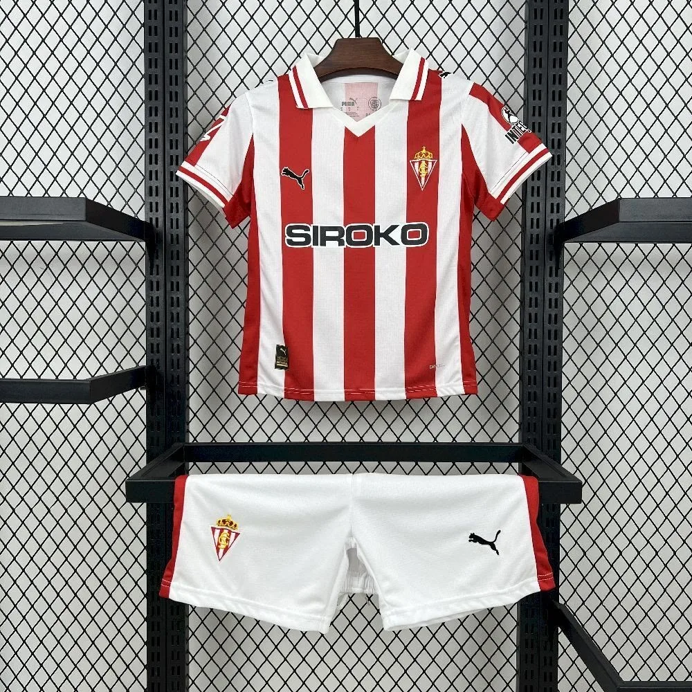 Sporting de Gijon 2025/26 Home Kids Kit, foto 1