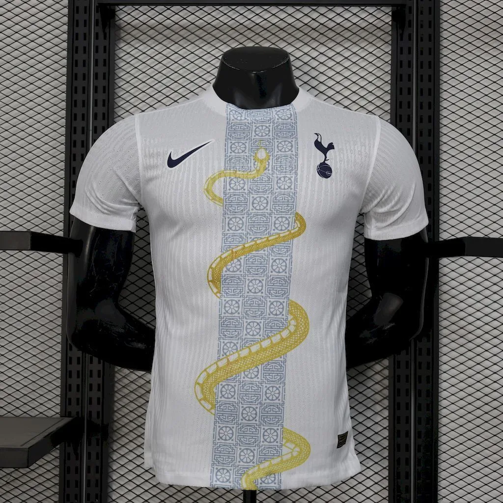 Tottenham Hotspur 2025/26 White Gold Snake Edition Jersey Player Version, foto 1