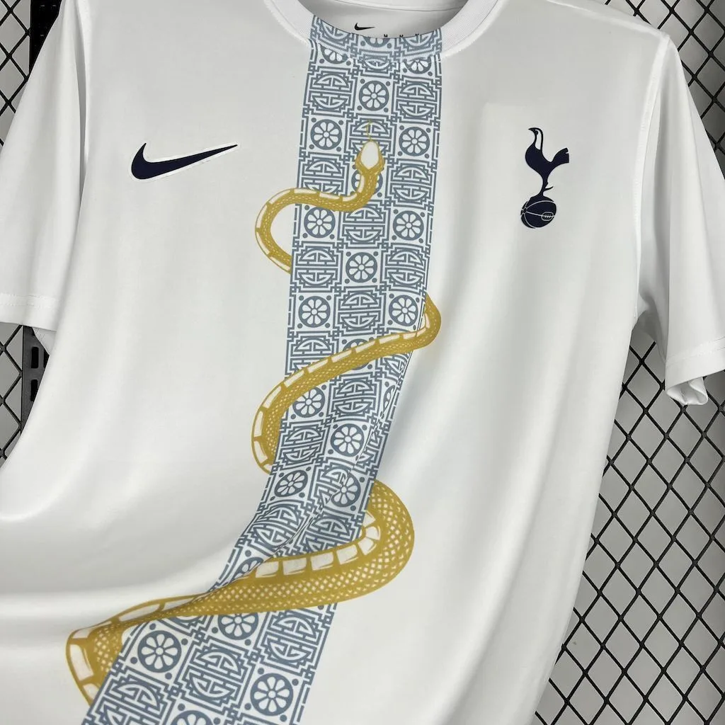 Tottenham Hotspur 2025/26 White Gold Snake Edition Jersey, foto 4