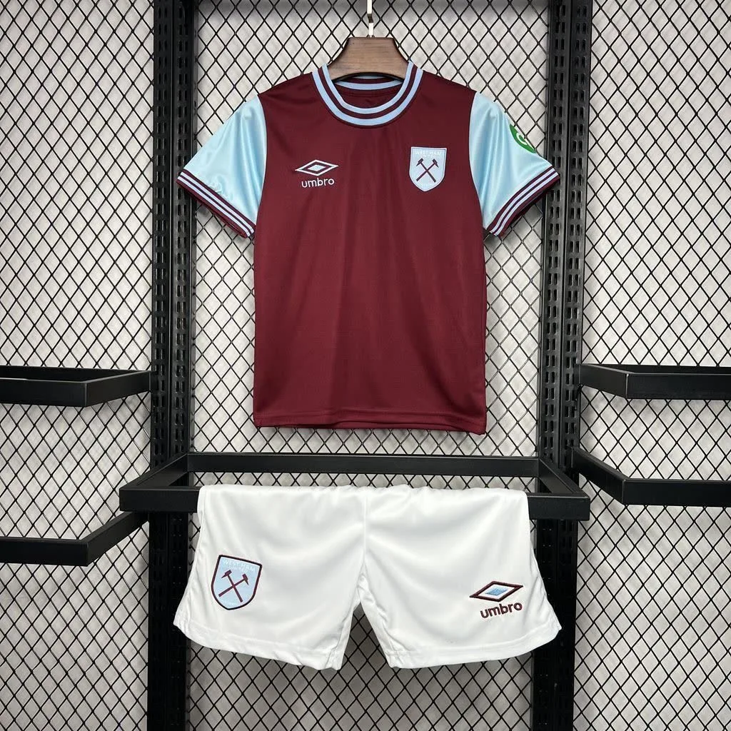 West Ham United 2024/25 Home Kids Kit, foto 1